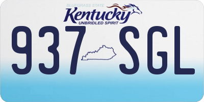 KY license plate 937SGL