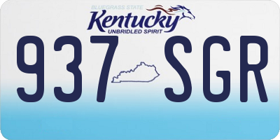 KY license plate 937SGR