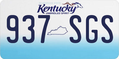 KY license plate 937SGS