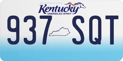KY license plate 937SQT
