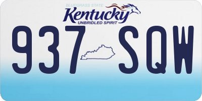 KY license plate 937SQW