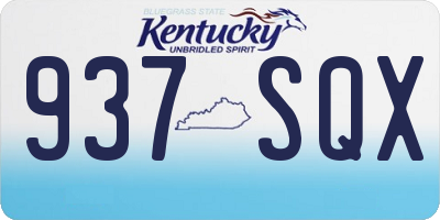 KY license plate 937SQX