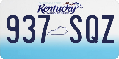 KY license plate 937SQZ