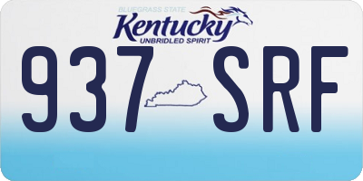 KY license plate 937SRF