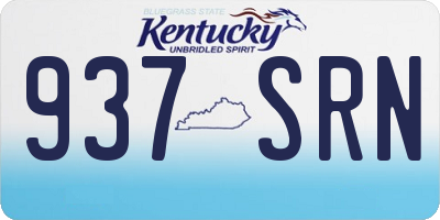 KY license plate 937SRN