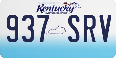 KY license plate 937SRV