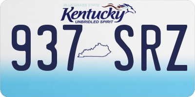 KY license plate 937SRZ
