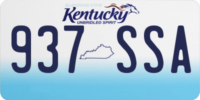 KY license plate 937SSA