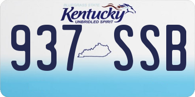 KY license plate 937SSB