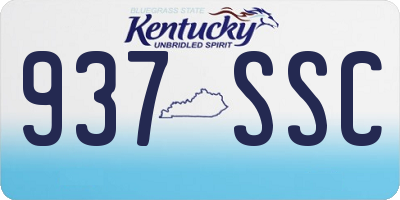 KY license plate 937SSC