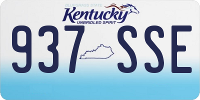 KY license plate 937SSE