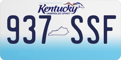 KY license plate 937SSF