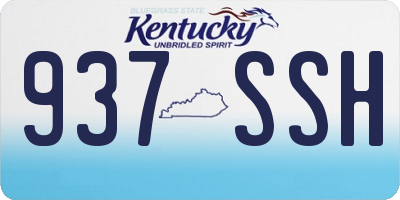 KY license plate 937SSH