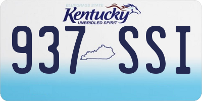 KY license plate 937SSI