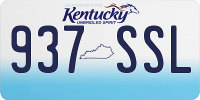 KY license plate 937SSL