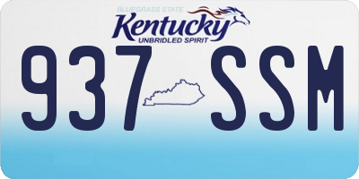 KY license plate 937SSM