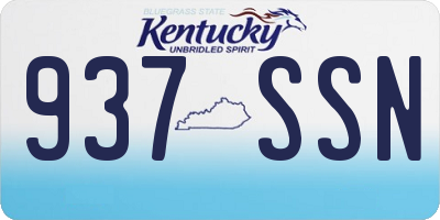 KY license plate 937SSN