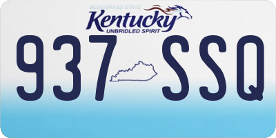 KY license plate 937SSQ