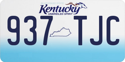 KY license plate 937TJC