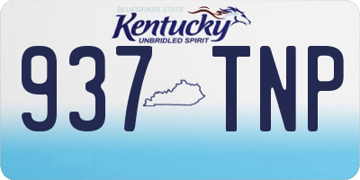 KY license plate 937TNP