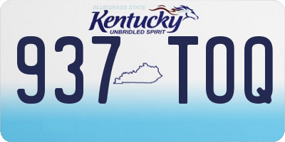 KY license plate 937TOQ