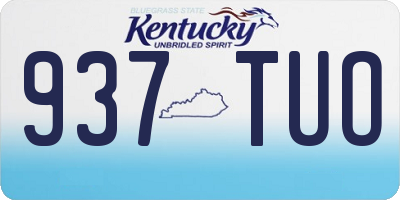 KY license plate 937TUO