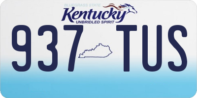 KY license plate 937TUS