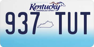 KY license plate 937TUT