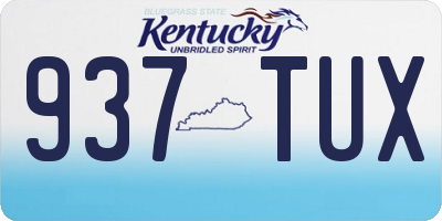 KY license plate 937TUX