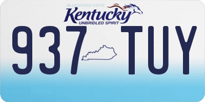 KY license plate 937TUY