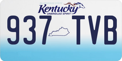 KY license plate 937TVB