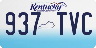 KY license plate 937TVC