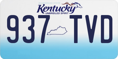 KY license plate 937TVD