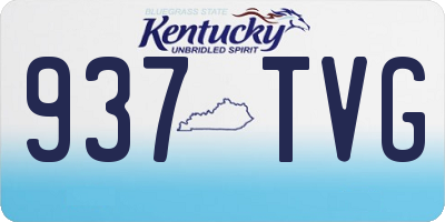 KY license plate 937TVG