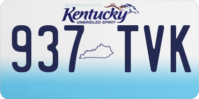 KY license plate 937TVK