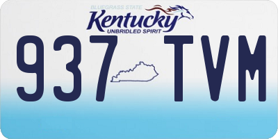KY license plate 937TVM