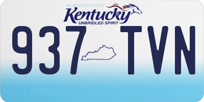 KY license plate 937TVN