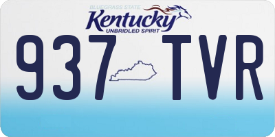KY license plate 937TVR