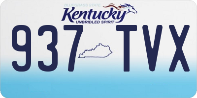KY license plate 937TVX