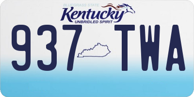 KY license plate 937TWA