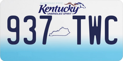 KY license plate 937TWC