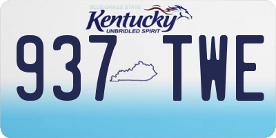 KY license plate 937TWE