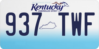 KY license plate 937TWF