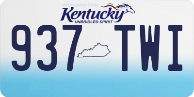 KY license plate 937TWI