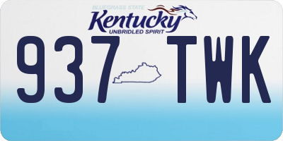 KY license plate 937TWK