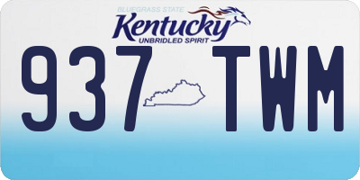 KY license plate 937TWM