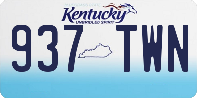 KY license plate 937TWN