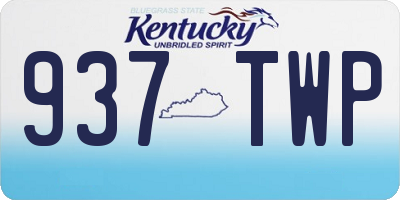 KY license plate 937TWP