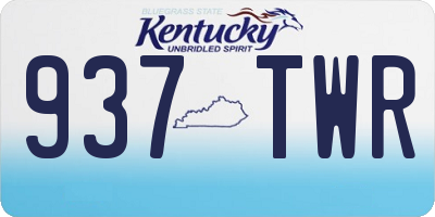 KY license plate 937TWR
