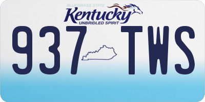 KY license plate 937TWS